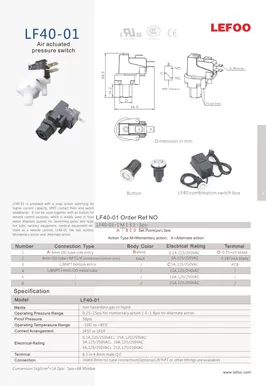 Interruptor de presión accionado por aire LF40-01