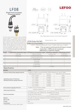 Interruptor de presión multipropósito compacto LF08