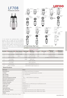 Interruptor de presión de diafragma LF708