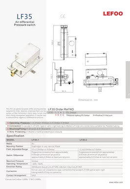 Interruptor diferencial de presión de aire LF35