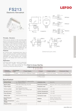 Interruptor de flujo electrónico FS213