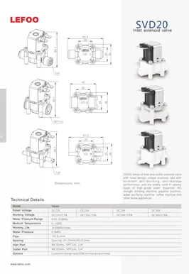 Válvula solenoide de entrada SVD20