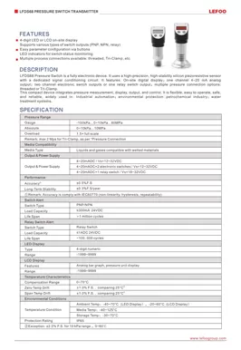 LEFOO LFDS68 Transmisor de interruptor de presión