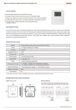 LEFOO LFG103 Transmisor CO interior