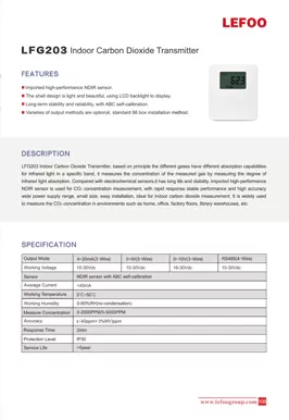 LEFOO LFG203 Transmisor de dióxido de carbono para interiores