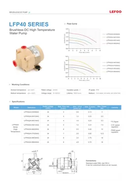 LEFOO LFP4024 Bomba de agua DC sin escobillas serie de alta temperatura
