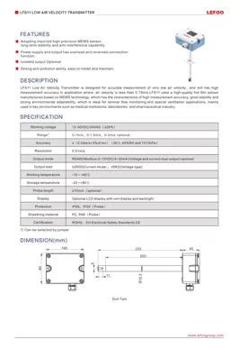 LEFOO LFS11 Transmisor de baja velocidad de aire