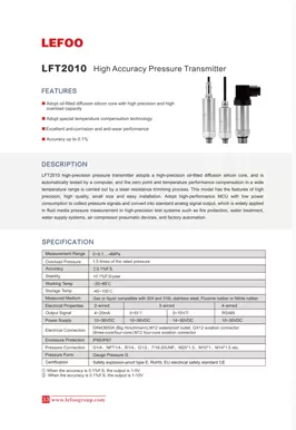 LEFOO LFT2010 transmisor de presión de alta precisión