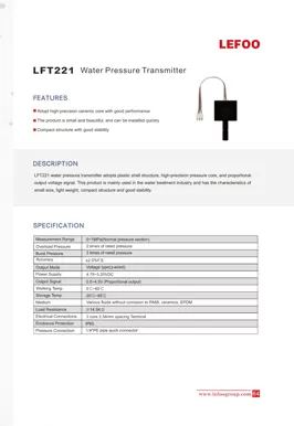LEFOO LFT221 Transmisor de presión de agua