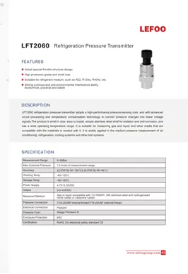 LEFOO LFT2600 Transmisor de presión de refrigeración