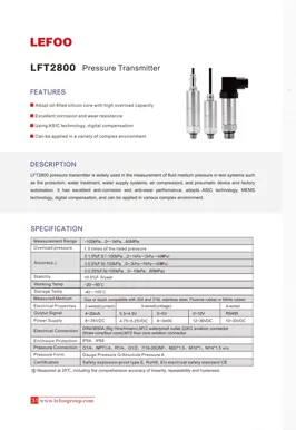 LEFOO LFT2800 PressureTransmisor