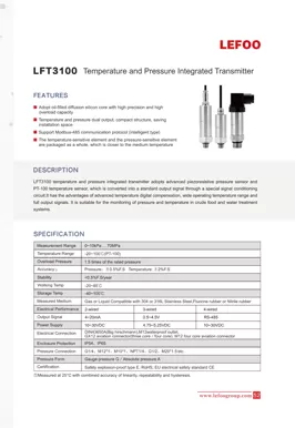 LEFOO LFT3100 Transmisor de temperatura y presión