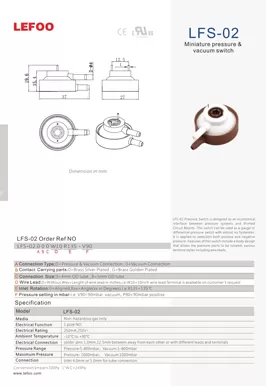 Interruptor de presión y vacío en miniatura LFS-02