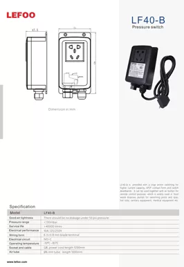 Caja de interruptor de presión neumática LF40-B