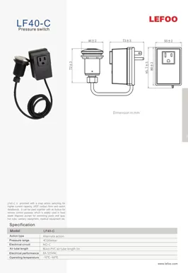 Caja de interruptor de presión neumática LF40-C